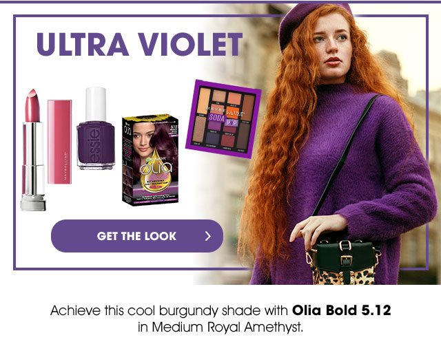 ULTR VIOLET - GET THE LOOK > - Achieve this cool burgundy shade with Olia Bold 5.12 in Medium Royal Amethyst.