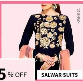 Select from Salwar Suits at flat 25% off. Buy!