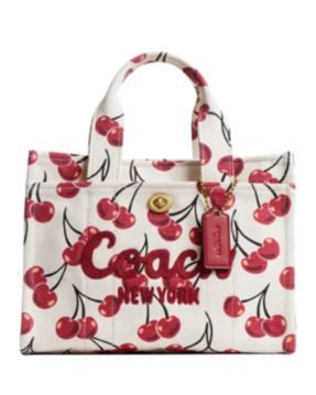 Small Cargo Cherry Print Canvas Tote Bag