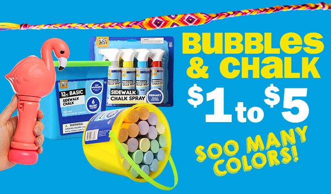 bubbles and chalk: $1 to $5! so many colors!