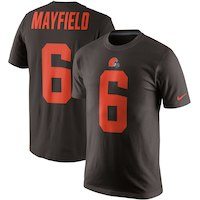 Men's Cleveland Browns Baker Mayfield Nike Brown Color Rush 2.0 Name & Number T-Shirt