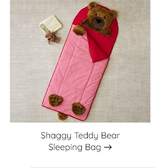 SHAGGY TEDDY BEAR SLEEPING BAG