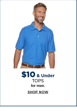 $10 & under tops for men. shop now. 