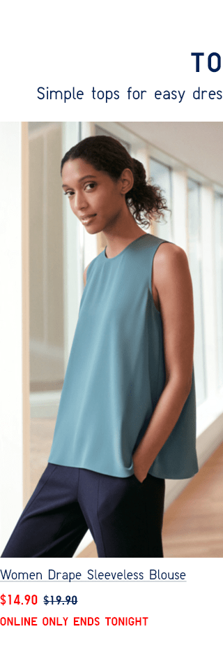 WOMEN DRAPE SLEEVELESS BLOUSE $14.90