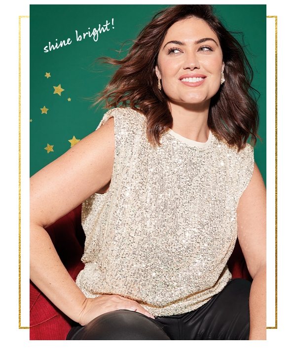 Shine bright! Model wearing maurices clothing.