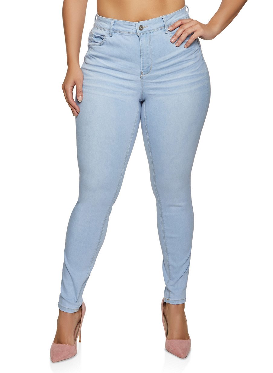 Plus Size WAX Whiskered Basic Jeans