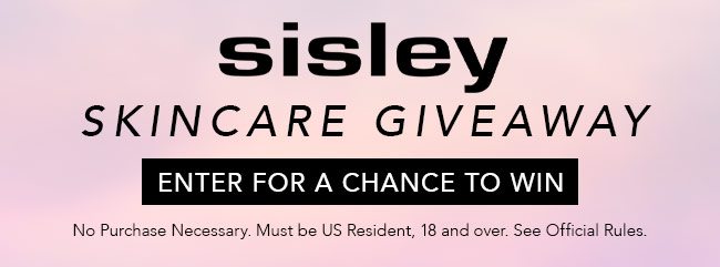 Sisley Skincare Giveaway! Enter for a chance to win. No purchase Neccesary. Must be US resident, 18 and over. See Official rules