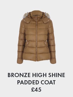 Bronze high shine padded coat