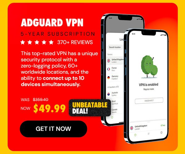 AdGuard VPN: 5-Yr Subscription