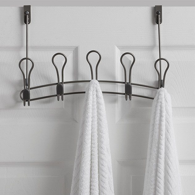 NEW! .ORG™ SNUGFIT™ Over-the-Door 5-Hook Rack in Matte Nickel