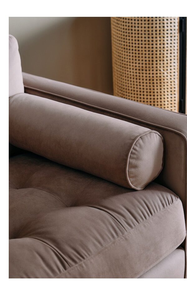 Shop Scott Loveseat Matt Velvet Taupe Grey