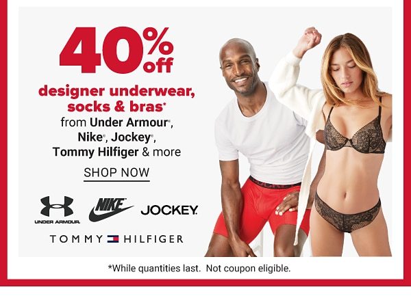 Daily Deals - 40% off designer underwear, socks & bras from Under Armour, Nike, Jockey, Tommy Hilfiger & more. Shop Now.