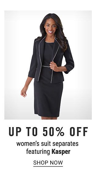 Up to 50% off women's suit separates featuring Kasper. Shop Now.