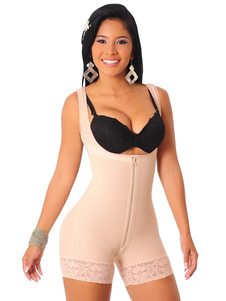 Meilleur Body Shaper Women's? Lace Braless sans manches en fibre de coton Leotard Waist Trainer