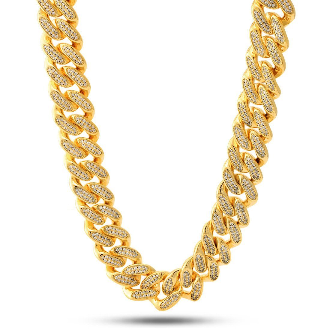 Image of 14K Gold 18mm Flooded Miami Cuban Curb Chain
