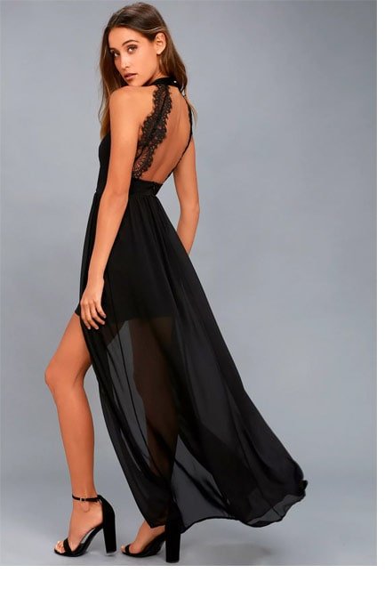 MY BELOVED BLACK LACE MAXI DRESS