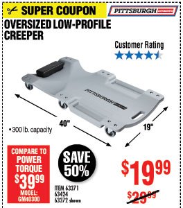 40 in. 300 lbs. Capacity Low-Profile Creeper