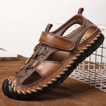Closed Toe Leather Sandals