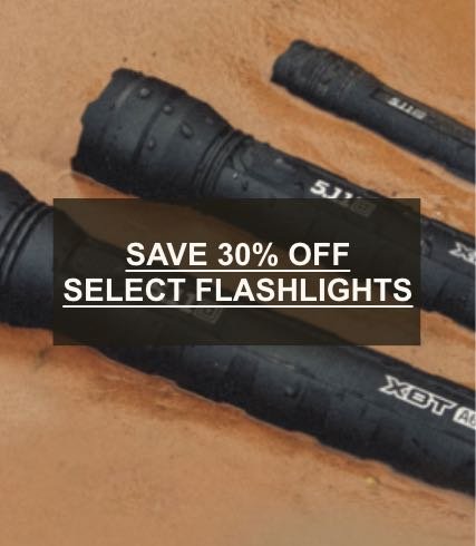 30% OFF SELECT FLASHLIGHTS