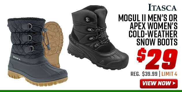 Itasca Mogul II Men's or Apex Women's Cold-Weather Snow Boots