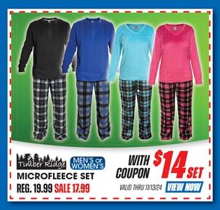 Timber Ridge Men's or Women's Microfleece Set