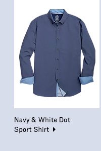 Navy & White Dot Sport Shirt 