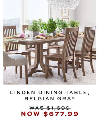 LINDEN DINING TABLE, BELGIAN GRAY