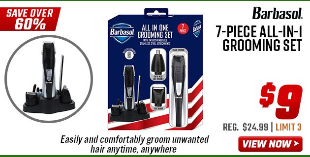 Barbasol 7-Piece All-in-1 Grooming Set