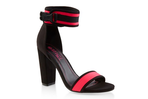 Sporty Neon Strap High Heel Sandals