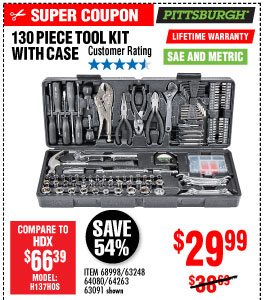 130 Pc Tool Set with Case