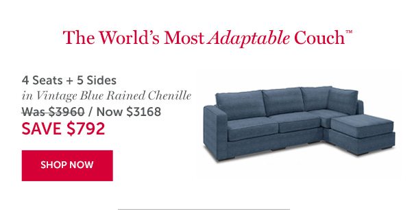 4 + 5 in Vintage Blue Rained Chenille | SAVE $792 | SHOP NOW >>