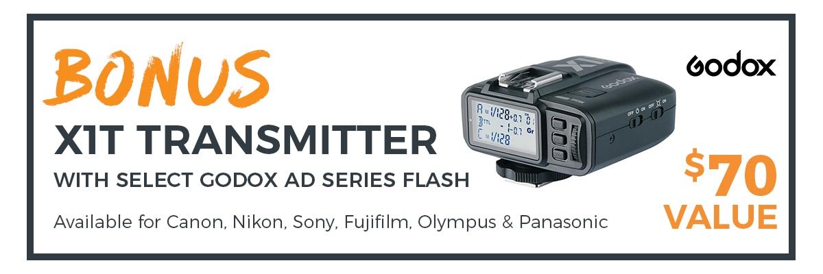 BONUS X1T Transmitter with any Godox series flash - $70 Value