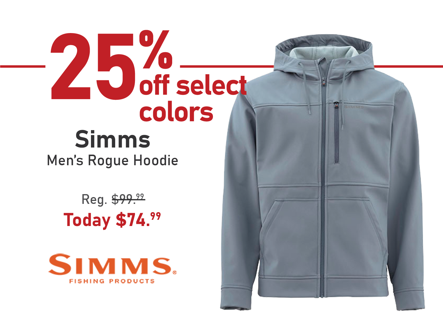 Save 25% off on the Simms Men's Rogue Hoodie