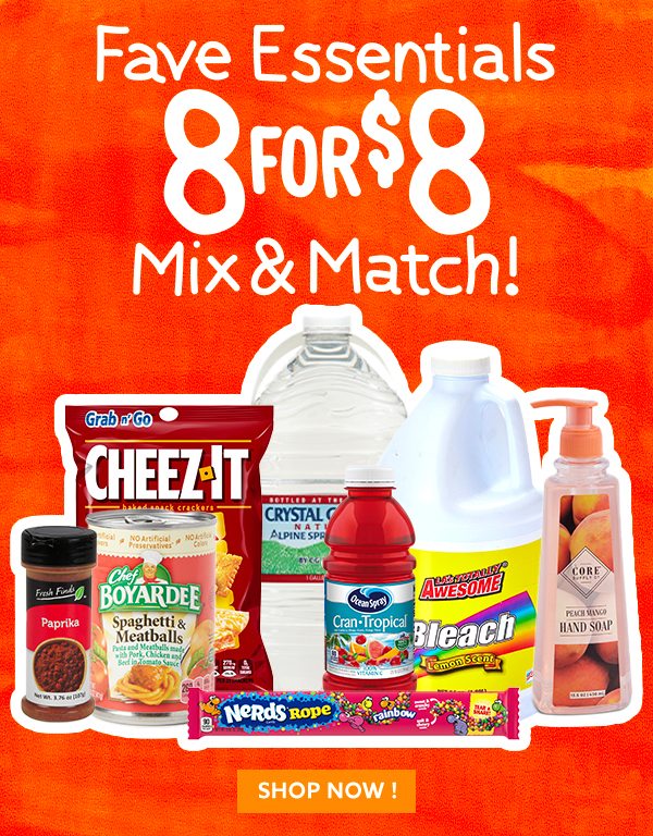 8 for $8 Mix & Match