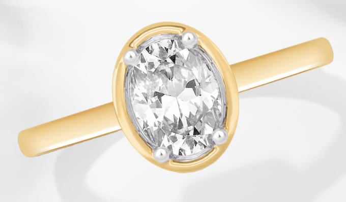 Oval-Cut Diamond Solitaire Engagement Ring 1 ct tw 14K Yellow Gold (I/I2)