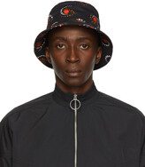 Black Graphic Motif Bucket Hat