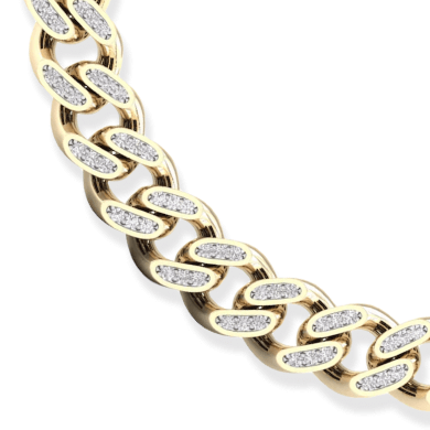 Men's Diamond Curb Chain Necklace 3-1/4 ct tw 10K Yellow Gold 20''