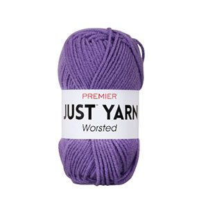 Purple skein of worsted-weight Premier Just Yarn