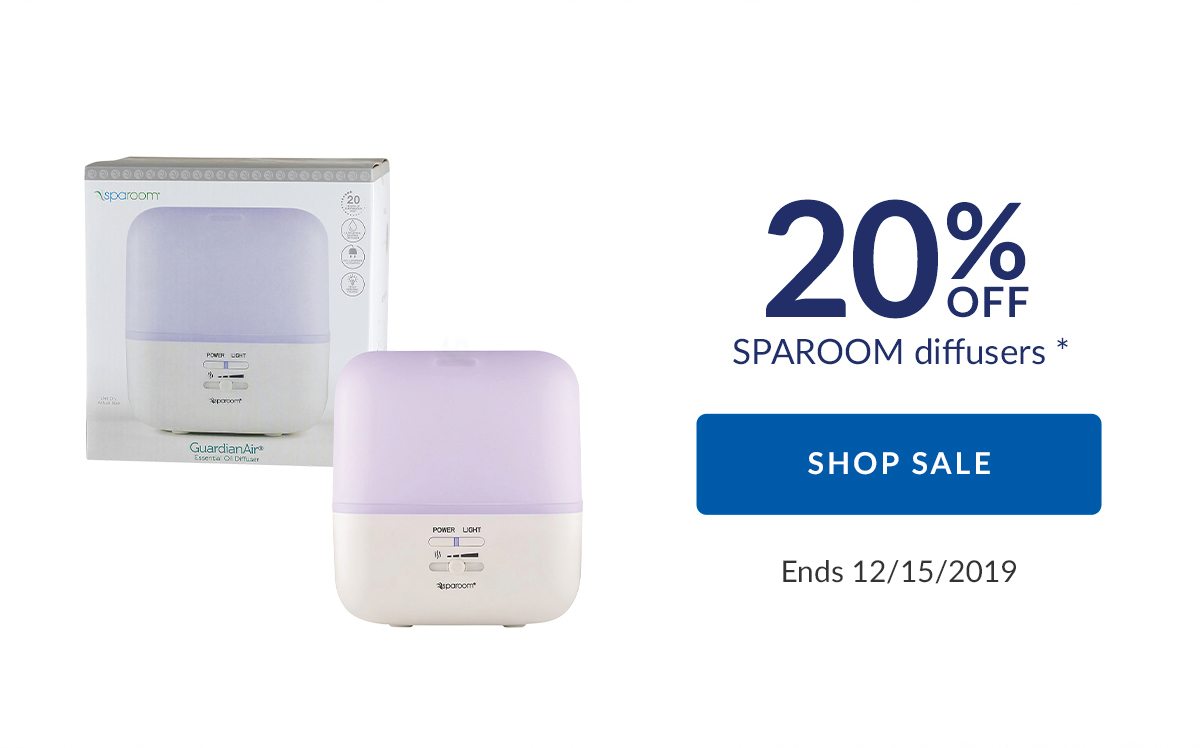 20% OFF SPAROOM diffusers * | SHOP SALE | Ends 12/15/2019