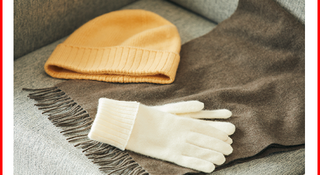 BANNER 2 - CASHMERE KNITTED BEANIE, CASHMERE KNITTED GLOVES, CASHMERE SCARF