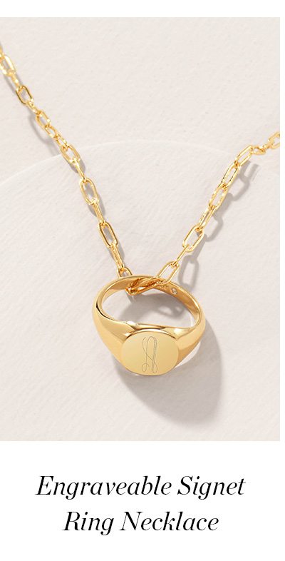 Shop the Engravable Signet Ring Necklace