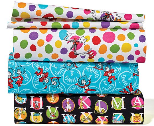 Image of Licensed Character Fabrics and No-Sew Throw Kits.