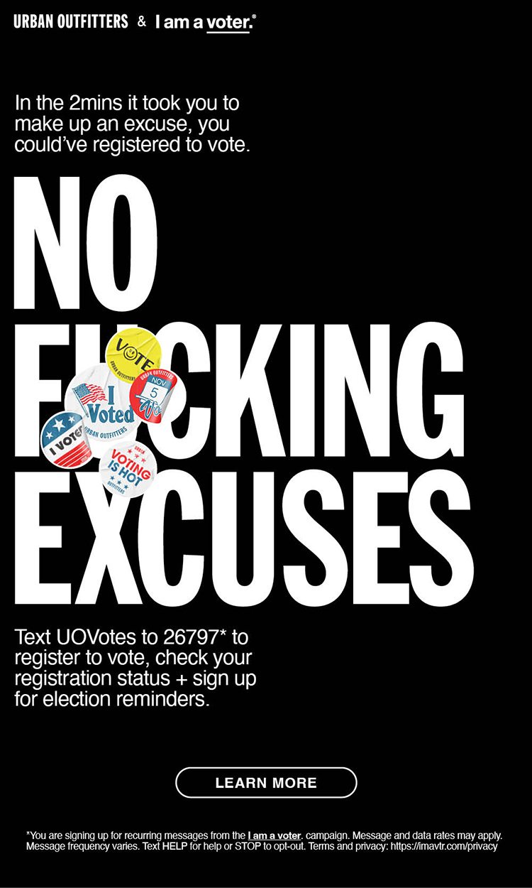 Urban Outfitters & I am a voter | Learn More