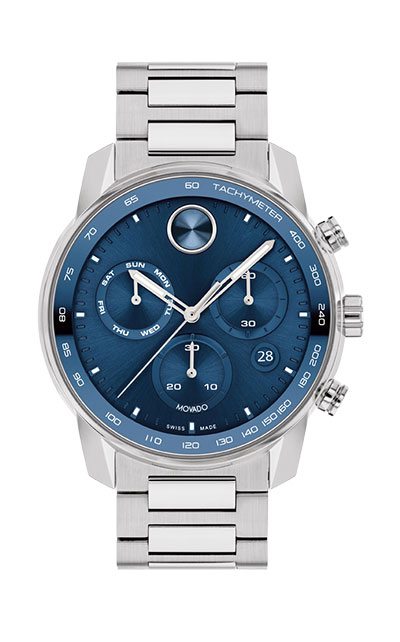 Stainless Steel Blue Bold Verso Chronograph