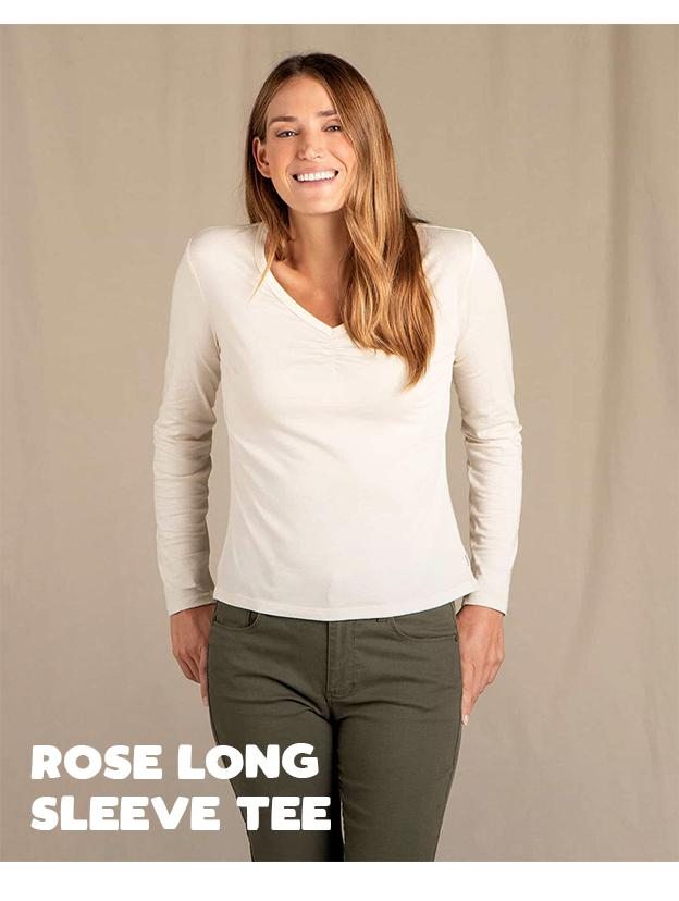 Rose Long Sleeve Tee in Egret