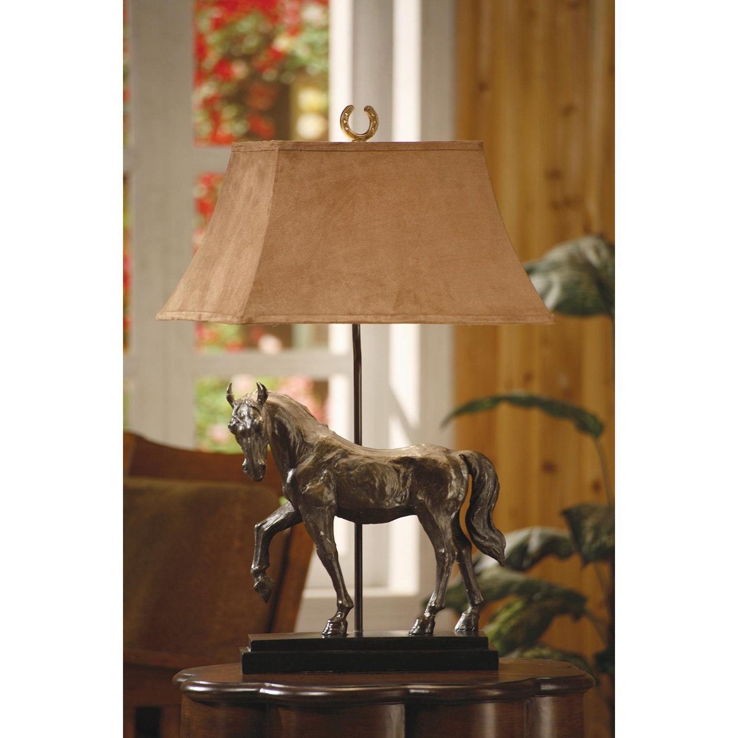 Bronze Horse Creek Resin Table Lamp