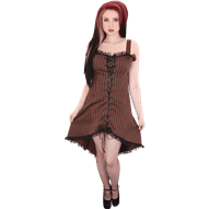 Steampunk Striped Front Lacing Dress