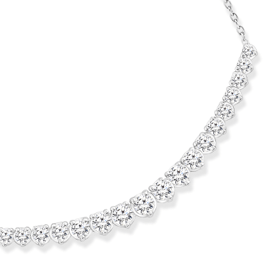 Round-Cut Lab-Created Diamond Smile Necklace 1-1/2 ct tw 14K White Gold 18''