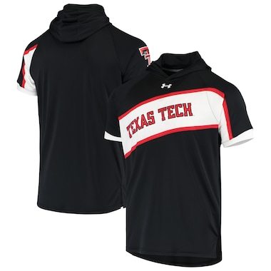 Texas Tech Red Raiders Under Armour On Court Performance Basketball Hooded Raglan Shooting T-shirt – Black