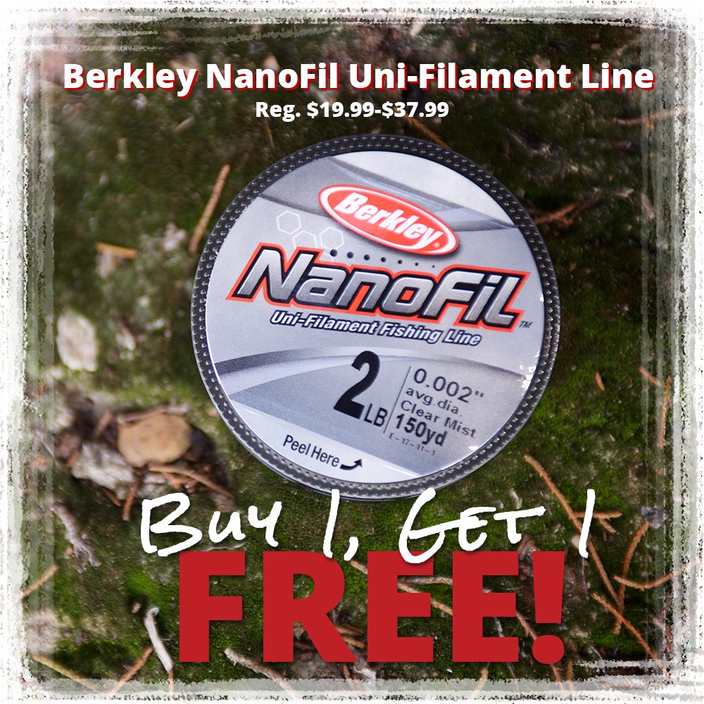 Buy 1, Get 1 FREE on Berkley NanoFil Uni-Filament Line!